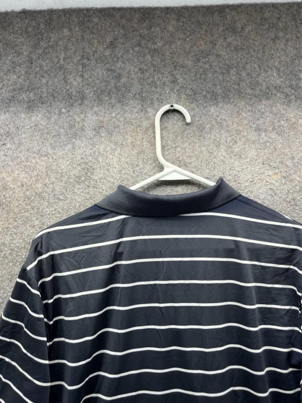 RLX Ralph Lauren Polo Shirt Mens Large Blue Striped Stretch Golf Performance